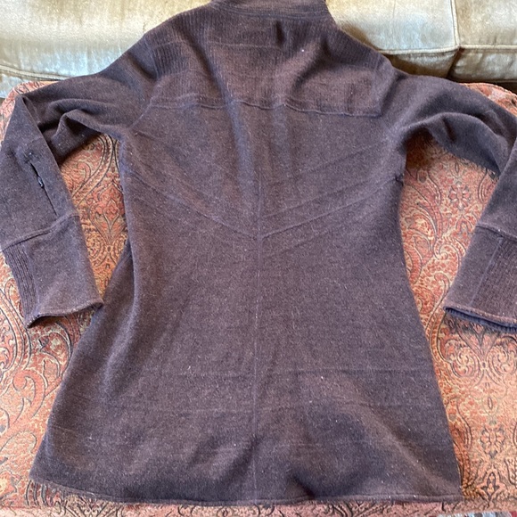 Title Nine Swacket tunic jacket wool blend fleece full zip heather brown women M - Picture 2 of 14